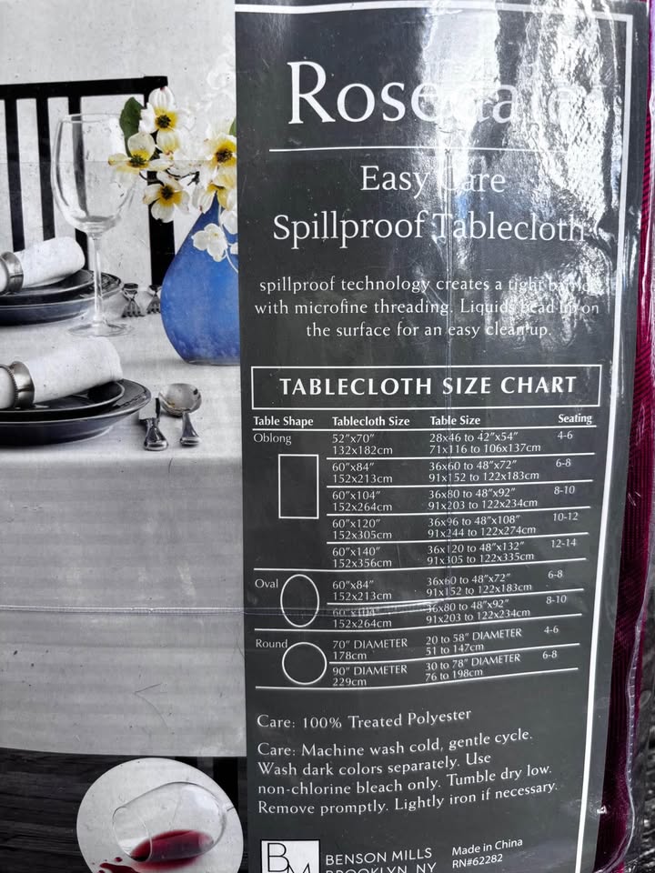 Cranberry Red Tablecloth 70” Round Spill Resistant Fabric - photo 4