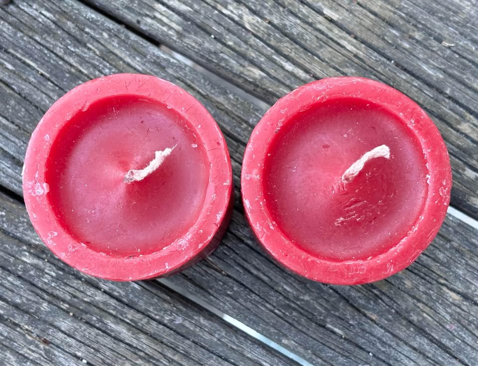 Holiday Wax Pillar Candles 3” Set of 2 Red Never Used - photo 4