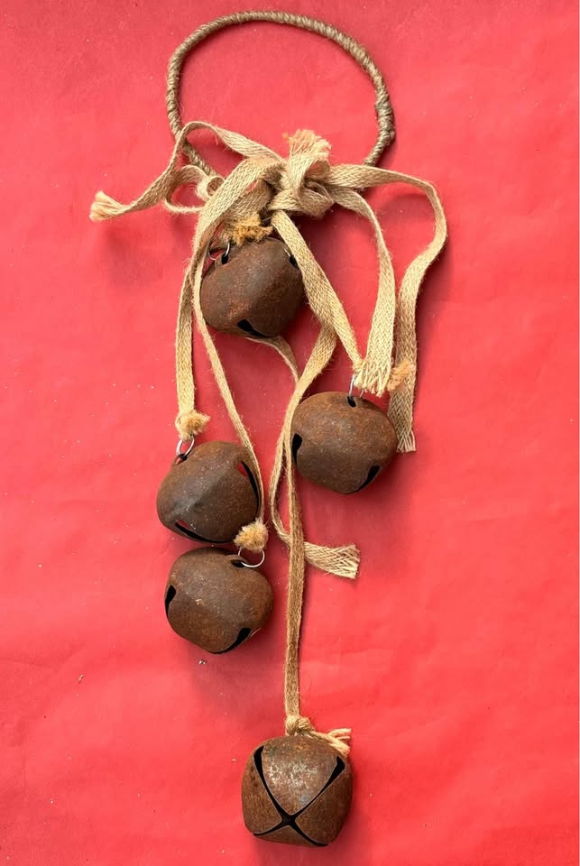 Rustic Holiday Door Hanger with Large Reindeer/Sleigh Bells - photo 2
