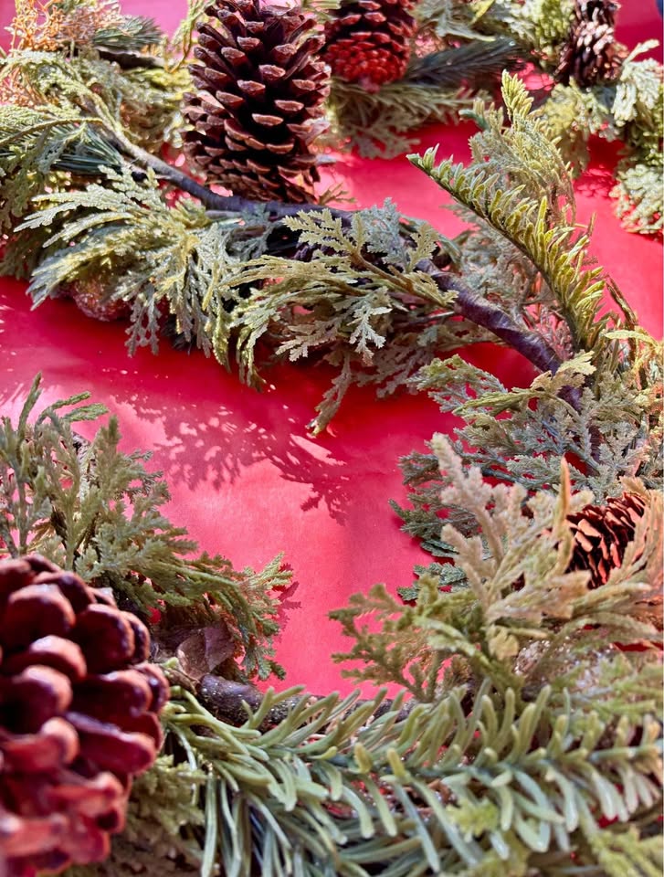 Faux Pine & Spruce Garland Like New