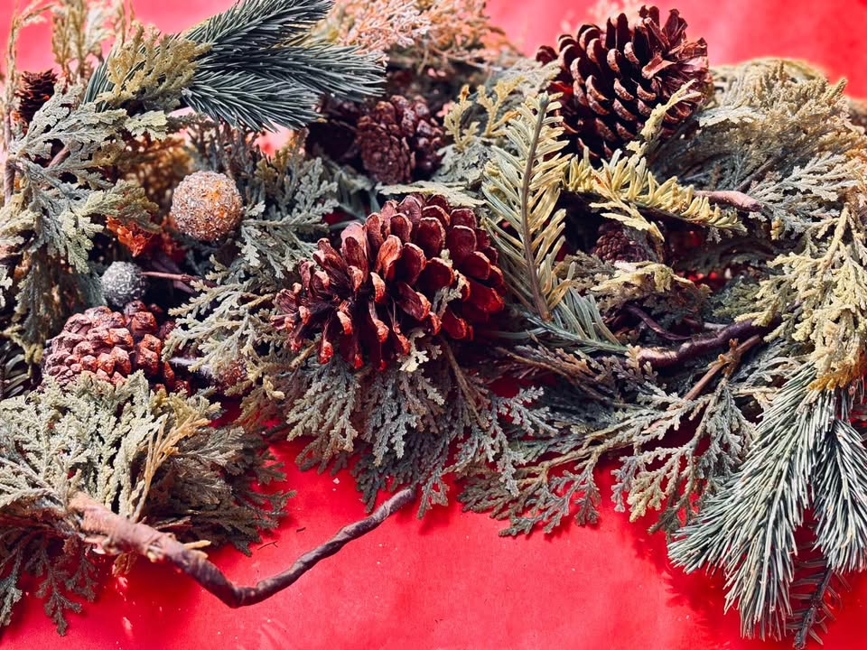 Faux Pine & Spruce Garland Like New - photo 2
