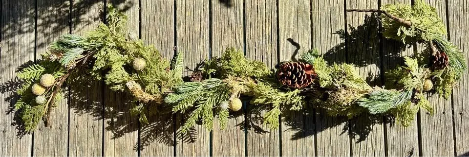 Faux Pine & Spruce Garland Like New image indicator(7)