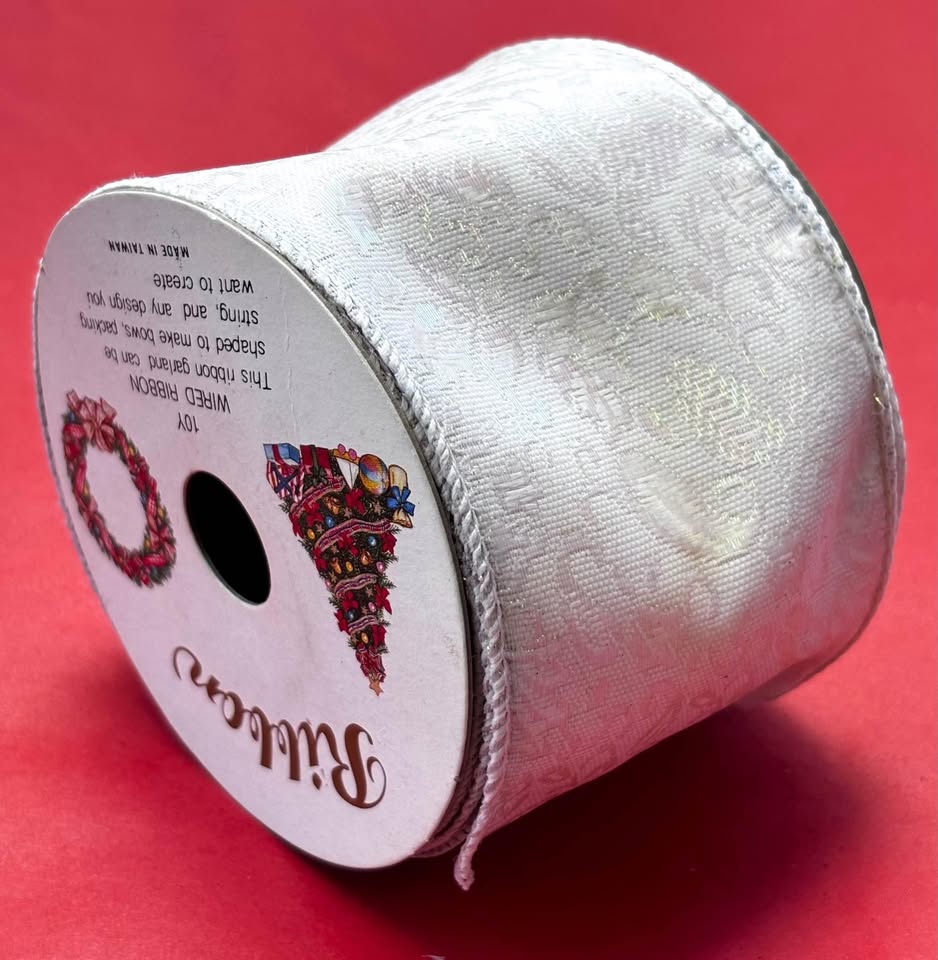 Wired Ribbon / Garland Iridescent White New - photo 4