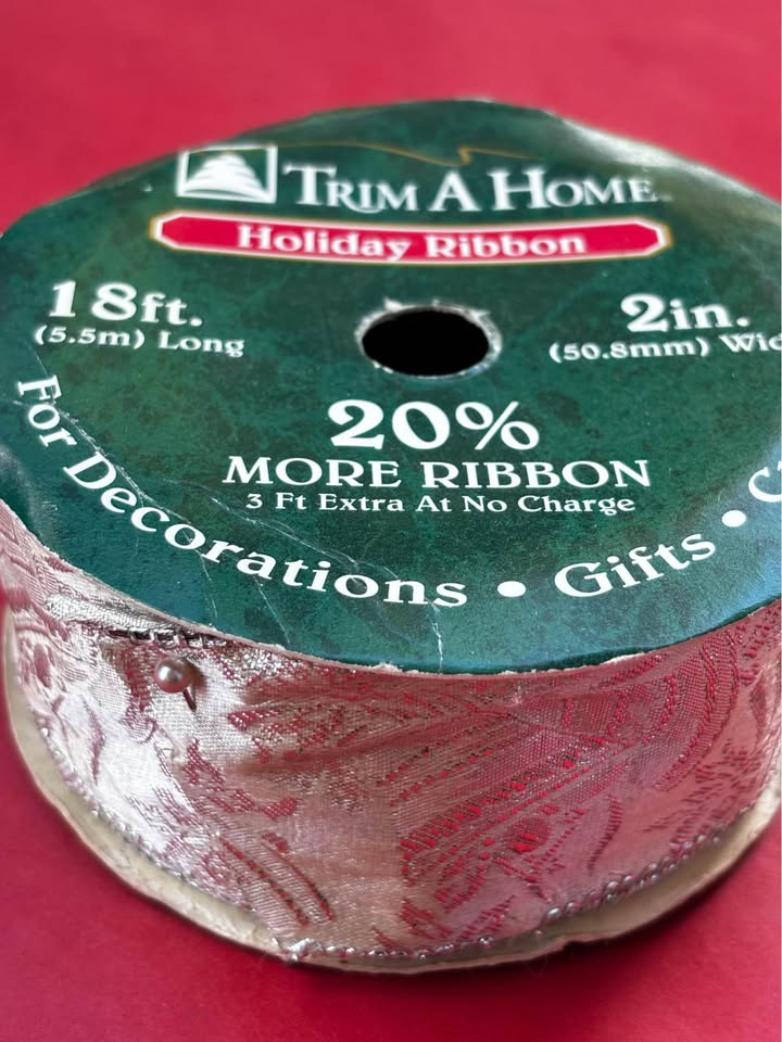 Wired Ribbon Shimmery Silver with Pattern New - photo 2
