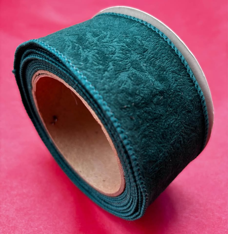Wired Velvet Ribbon Patterned Hunter Green New - photo 3