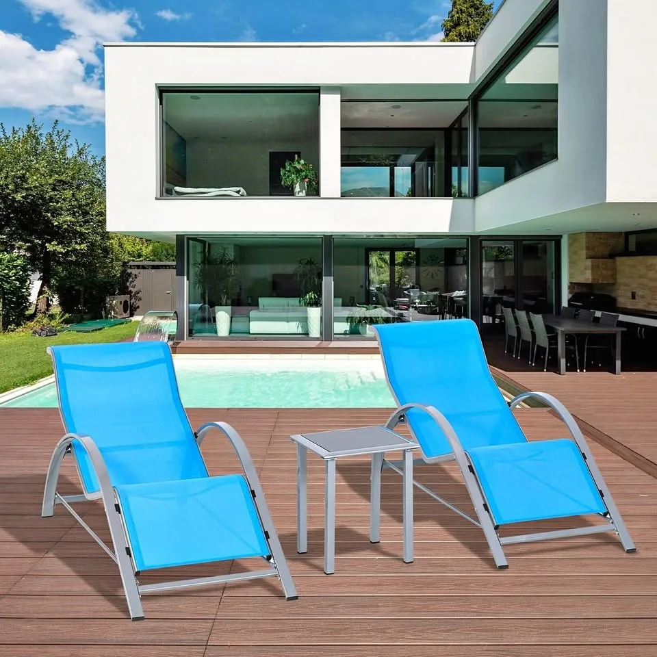 Outsunny 3 Pcs Patio Pool Lounger thumbnail
