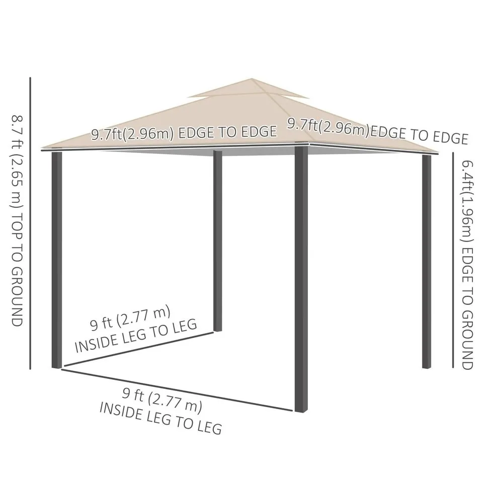 Outsunny Deck Gazebo 9 X 9 image indicator(3)