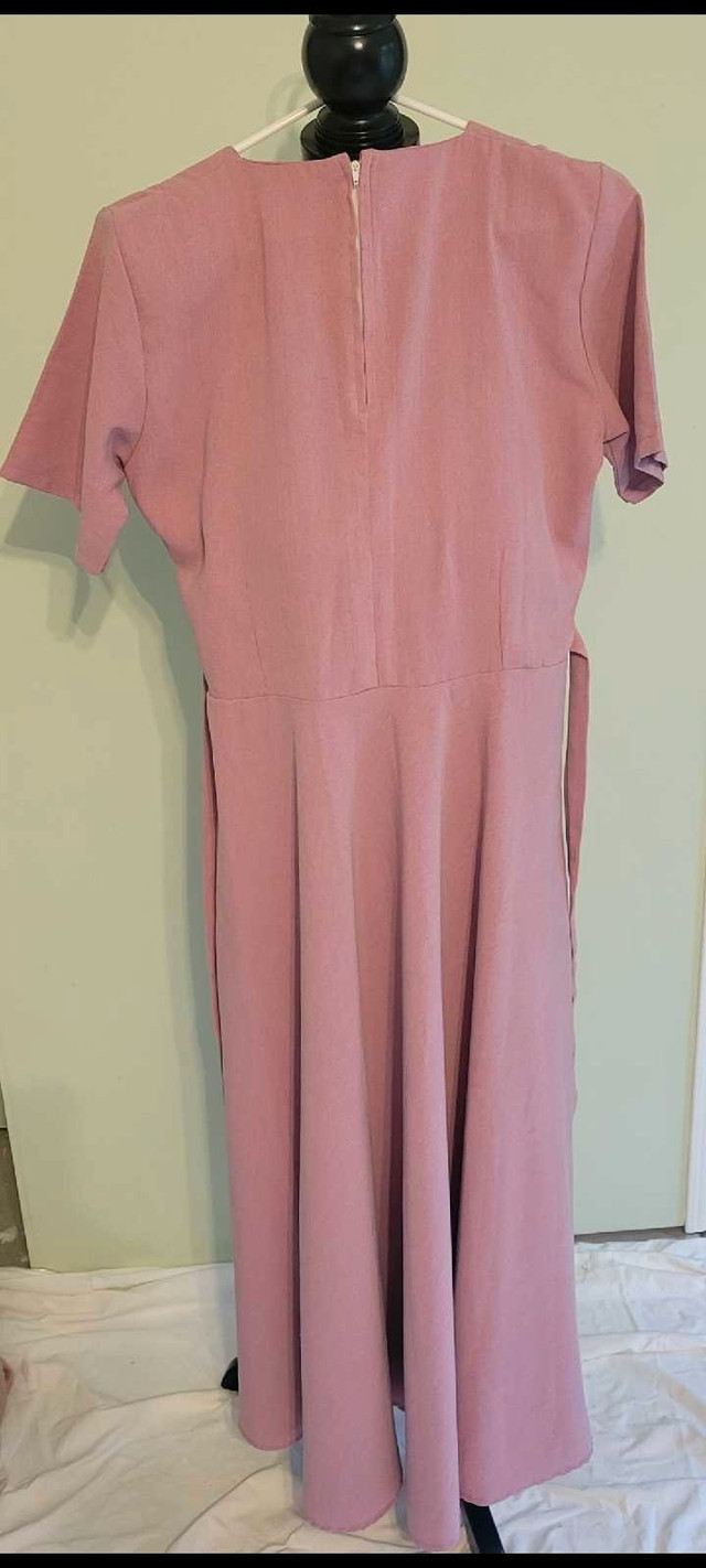Pink Midi Dress with Embroidered Details, Pink Long Dress - photo 3