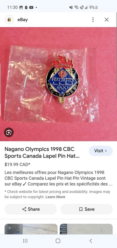 1998 Nagano CBC Sports Pin- only $4 image indicator(3)