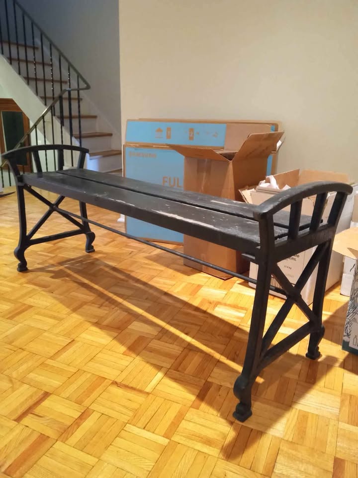 Wrought Iron and Wood bench - photo 2