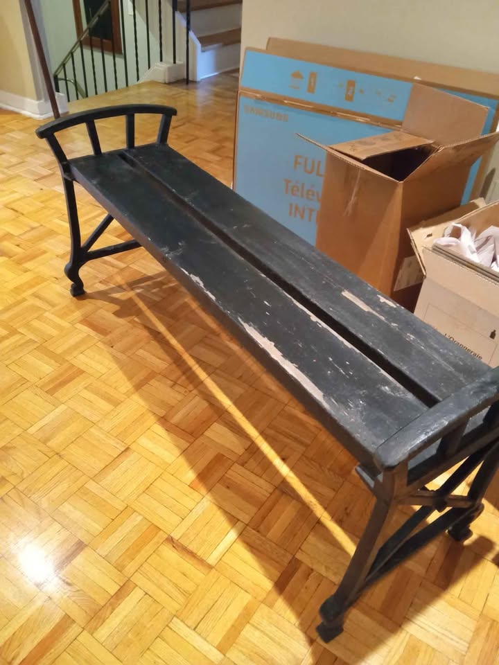 Wrought Iron and Wood bench - photo 3