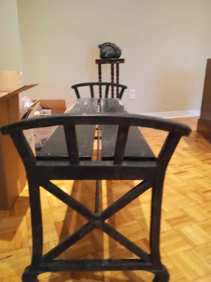 Wrought Iron and Wood bench - photo 4