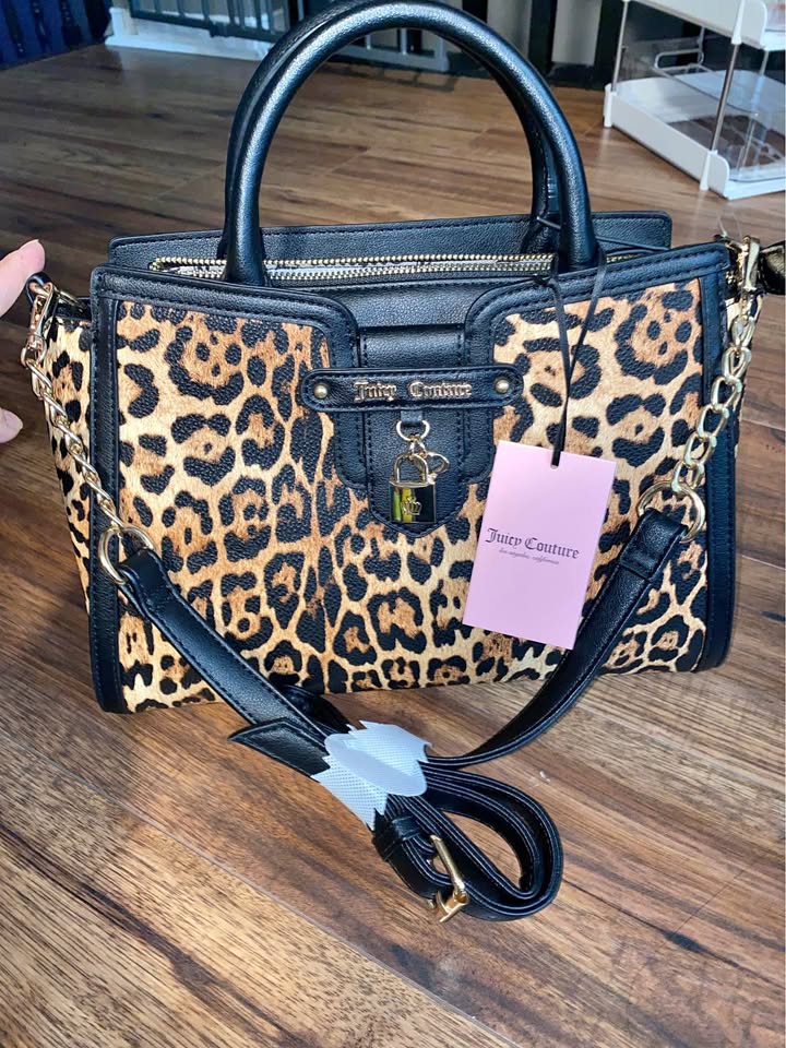 Juicy Couture Leopard Locked in Satchel Handbag