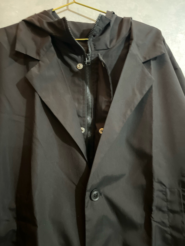 Black Hooded Trench Coat! Size XL - photo 2