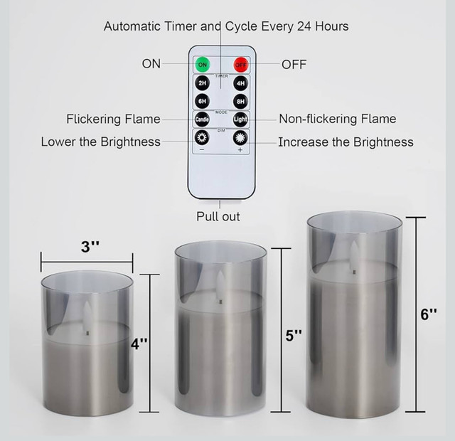 LED Flameless Candles! Grey - photo 3