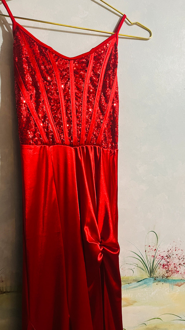 Red Sequin Long Dress-Size S - photo 2