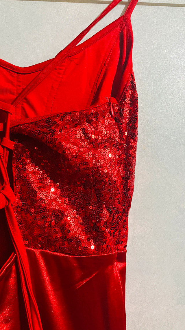 Red Sequin Long Dress-Size S - photo 4