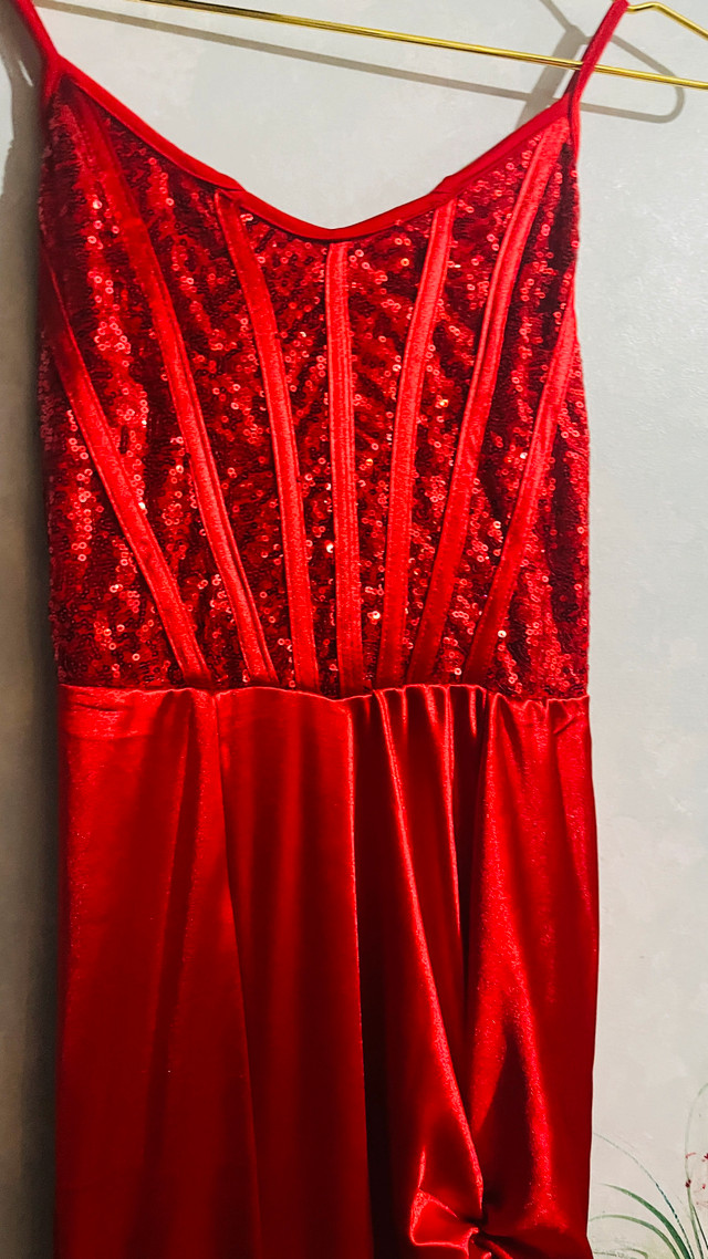 Red Sequin Long Dress-Size S - photo 5