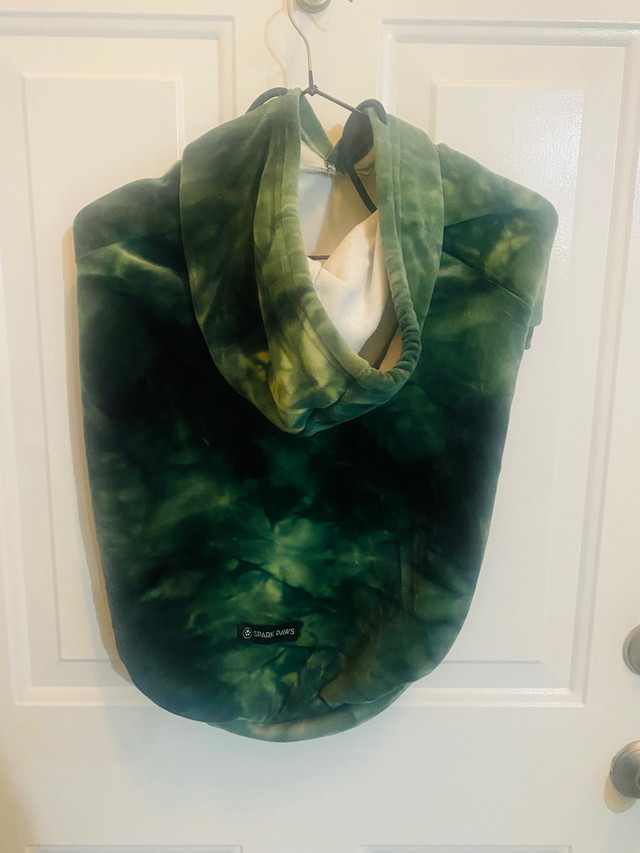 Velvet dog hoodie, emerald green 3XL - photo 3