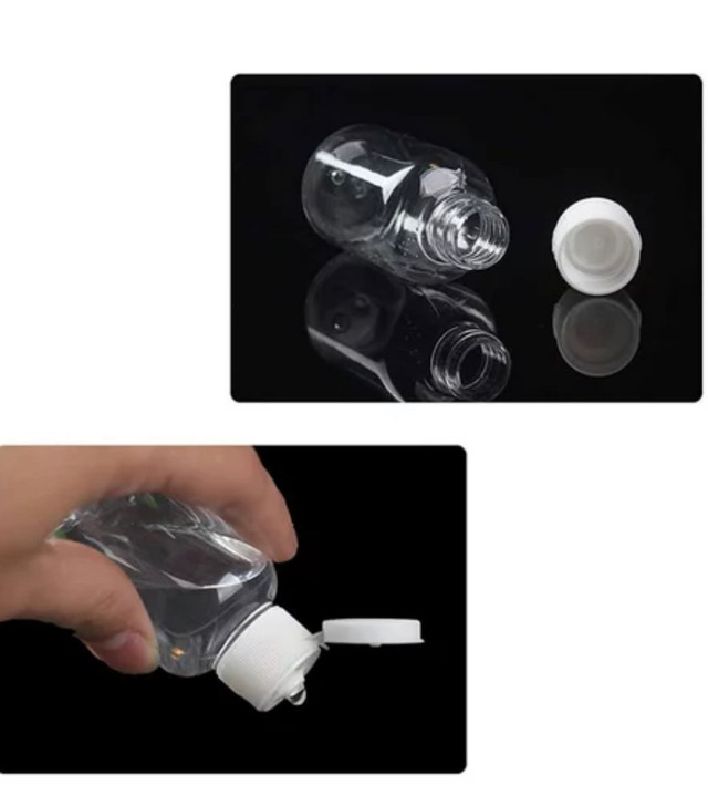 Clear Travel size bottle with flip Lid! 100 per Lot