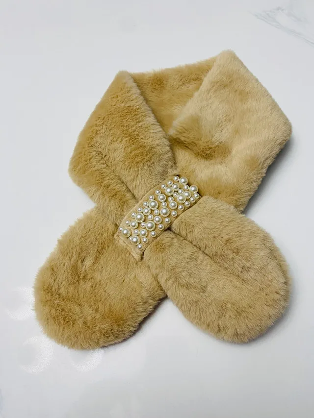 Winter Faux Scarf - Colour Beige! thumbnail