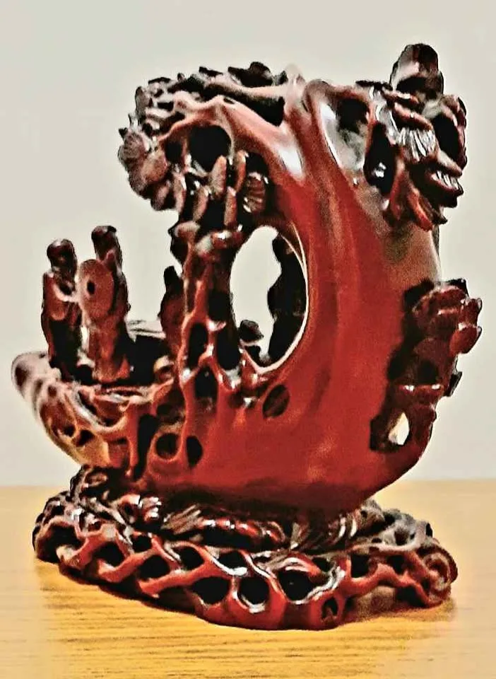 Vtg.Chinese Hand Carved 8 Immortals on Boat Feng Shui Statuette image indicator(5)