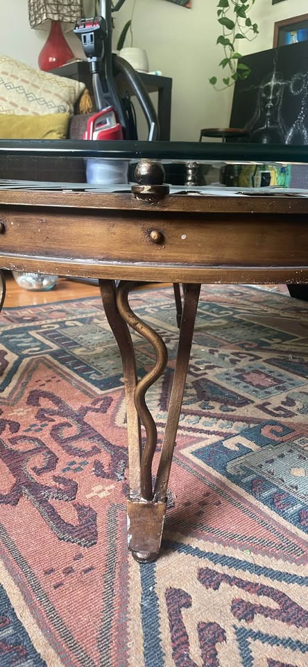 Sunburst brass coffee table - photo 2