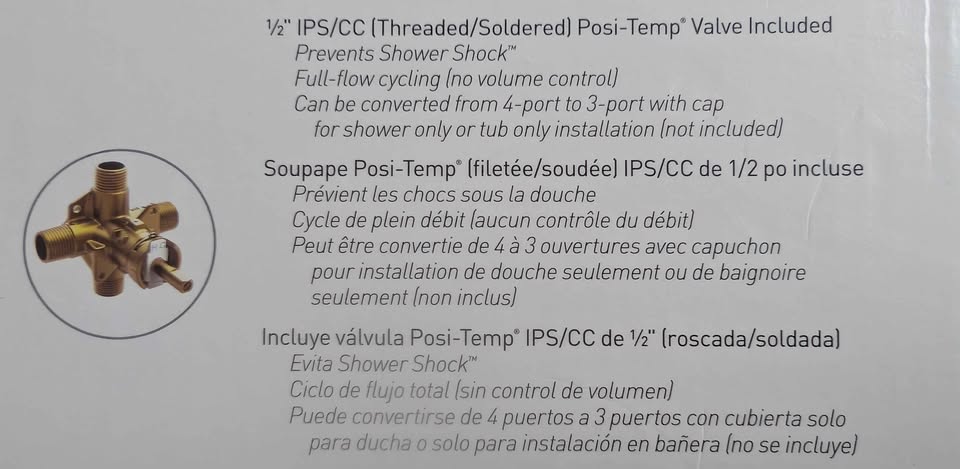 Moen Posi Temp Valve 1/2" IPS/CC - photo 2