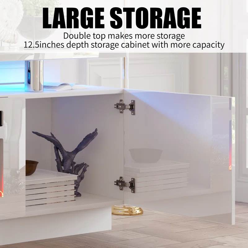 2 Tier High Gloss TV Stand *NO FIREPLACE INSERT* - photo 4