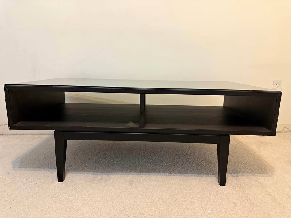 Sturdy Coffee Table w/ Glass Top