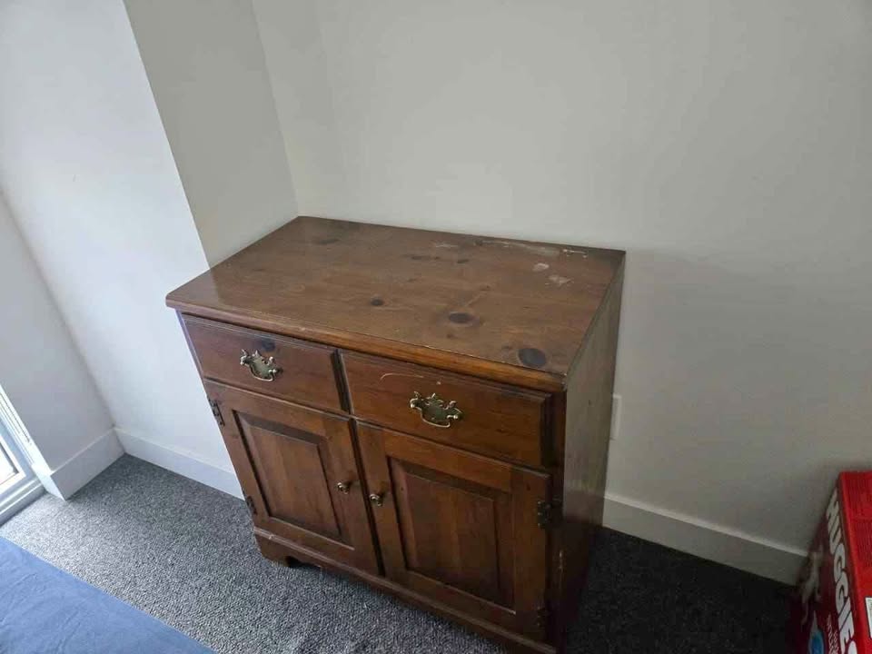 Hardwood Dresser/File Cabinet with drawers and cabinet