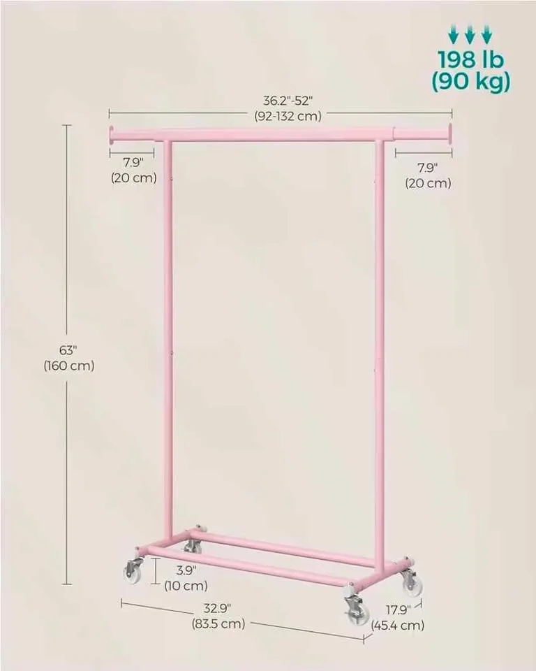 Pink Adjustable Clothes Rack – Brand New image indicator(4)