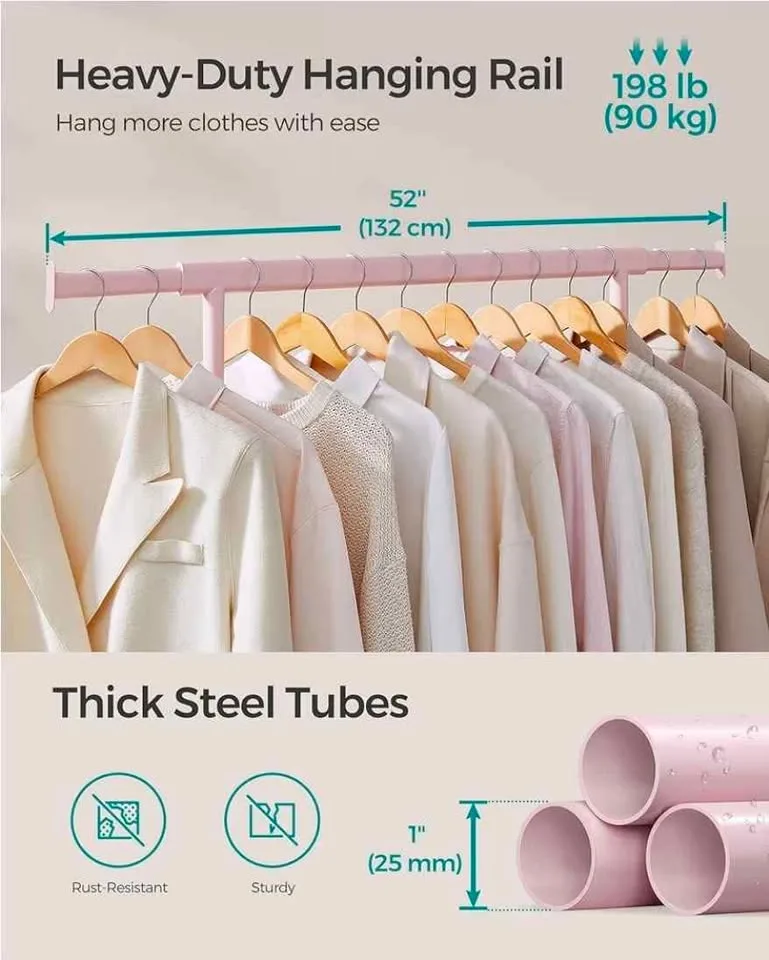 Pink Adjustable Clothes Rack – Brand New image indicator(6)