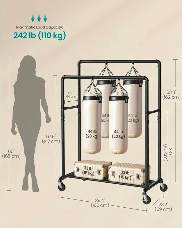 SONGMICS Double Rail Clothes Rack – Brand New image indicator(4)