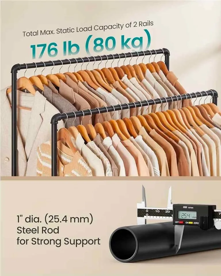SONGMICS Double Rail Clothes Rack – Brand New image indicator(6)
