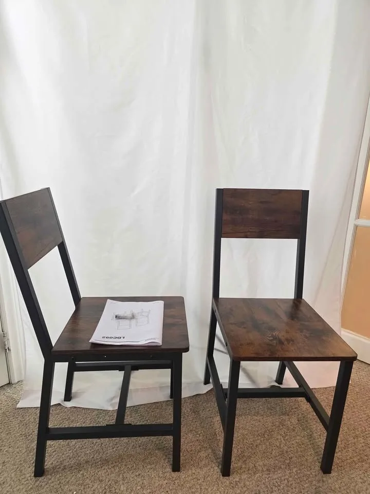 VASAGLE Rustic Dining Chairs (Set of 2) – Brand New image indicator(2)