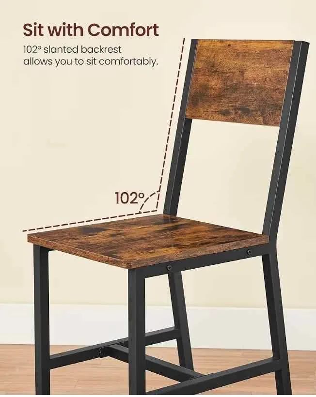 VASAGLE Rustic Dining Chairs (Set of 2) – Brand New image indicator(4)