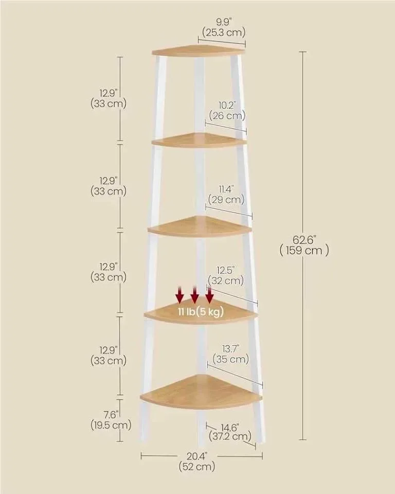 VASAGLE 5-Tier Corner Shelf – Brand New image indicator(5)