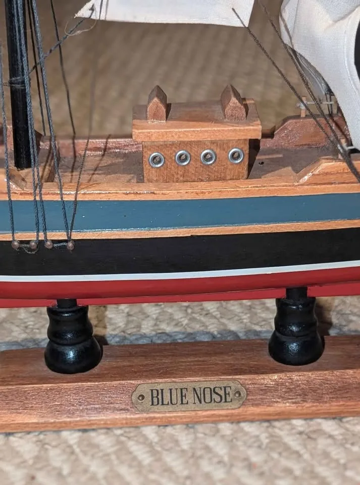 🛥️ Vintage “Blue Nose” Wooden Sailboat Model ⚓ 17” image indicator(2)