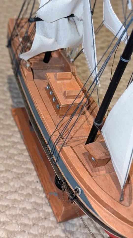 🛥️ Vintage “Blue Nose” Wooden Sailboat Model ⚓ 17” image indicator(4)