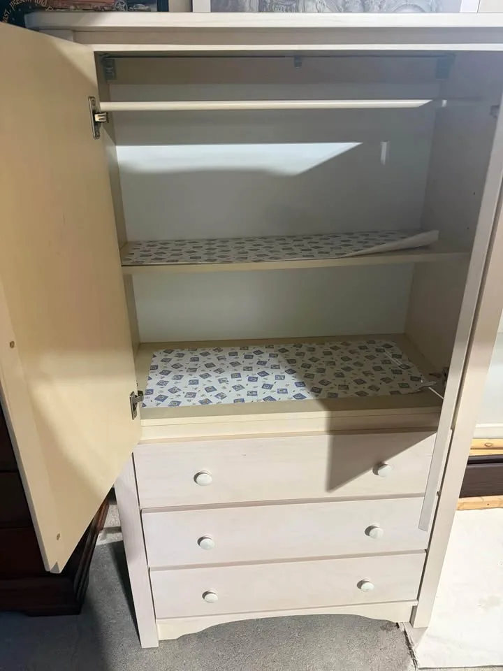 Cream Coloured Tall Dresser image indicator(3)