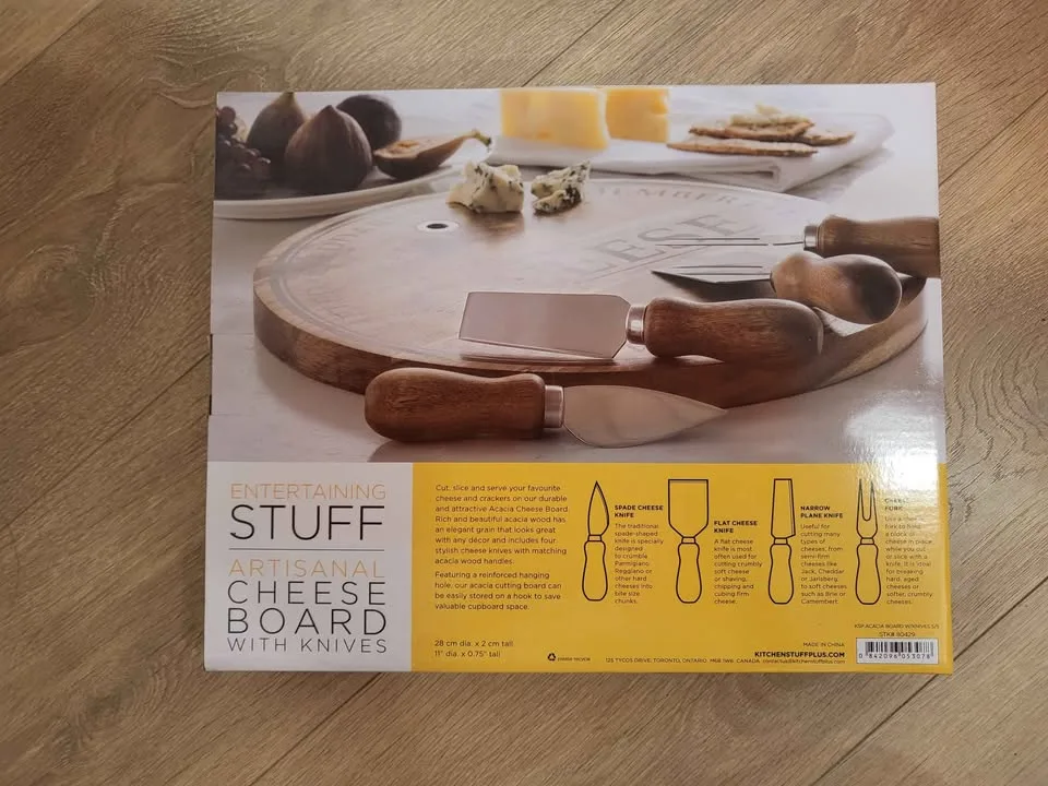 Artisanal Acacia Wood Cheese Board With Knives (5 pieces) image indicator(2)