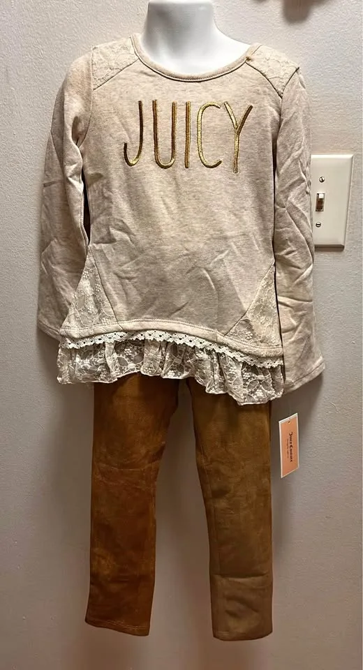 GIRLS LEGGINGS SUITS (JUICY COUTURE) SIZE:5&6 thumbnail