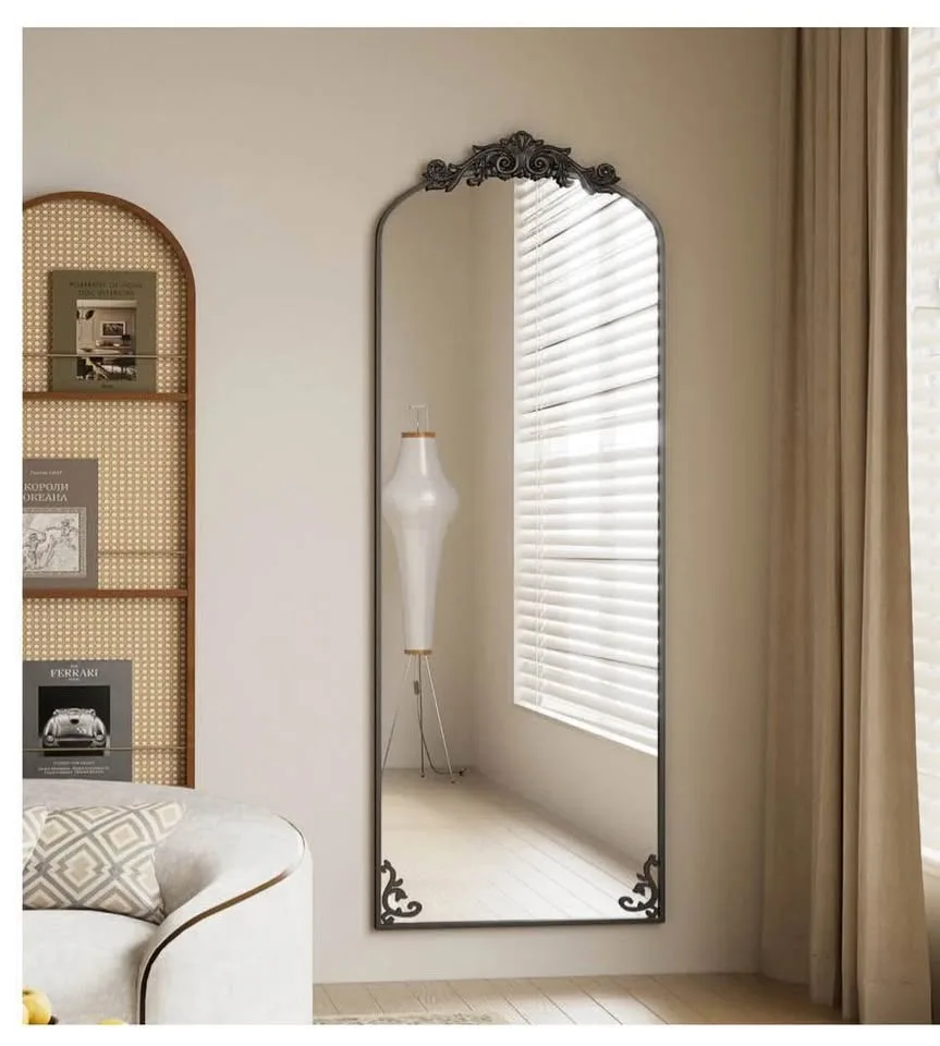 BEAUTYPEAK 65"x21" Arched Full Length Mirror Black image indicator(6)