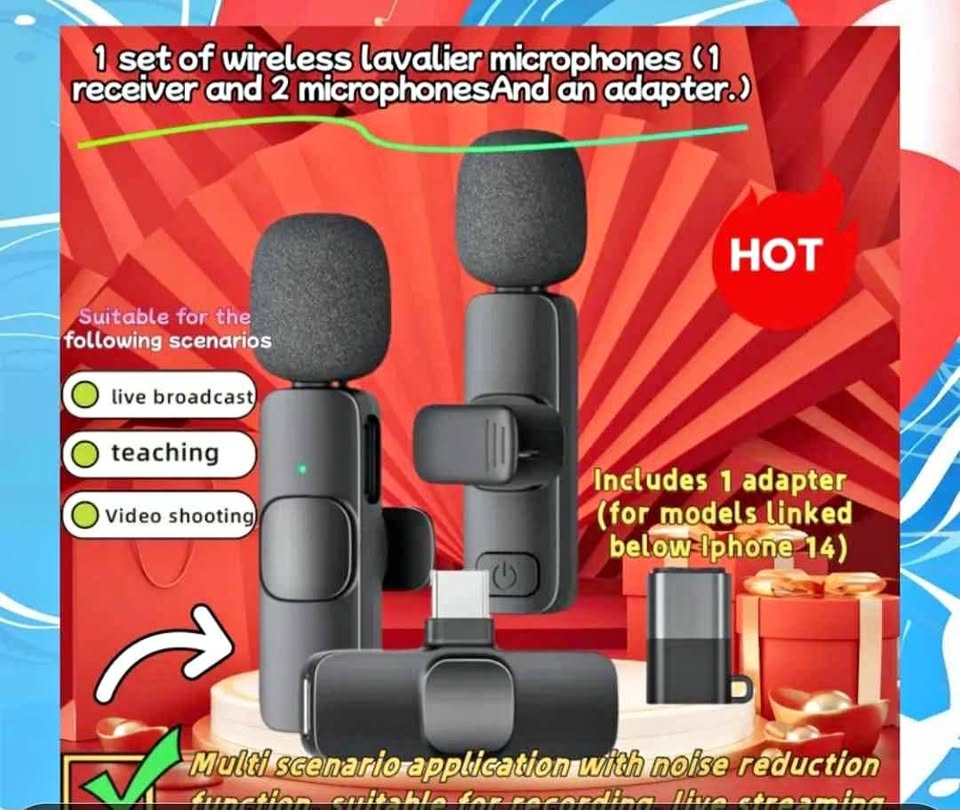 Wireless Microphone Wireless Mic for PhoneDual Wireless Mic
