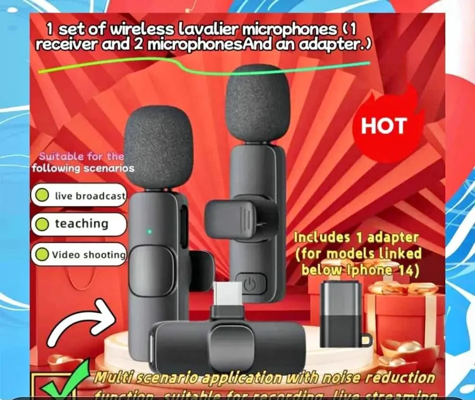 Wireless Microphone Wireless Mic for PhoneDual Wireless Mic thumbnail