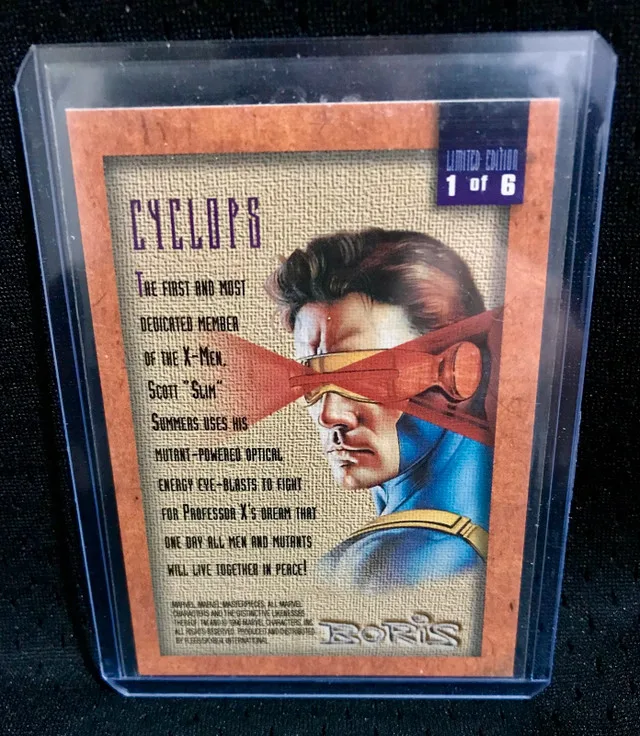 1996 Marvel Masterpieces Cyclops Card image indicator(2)