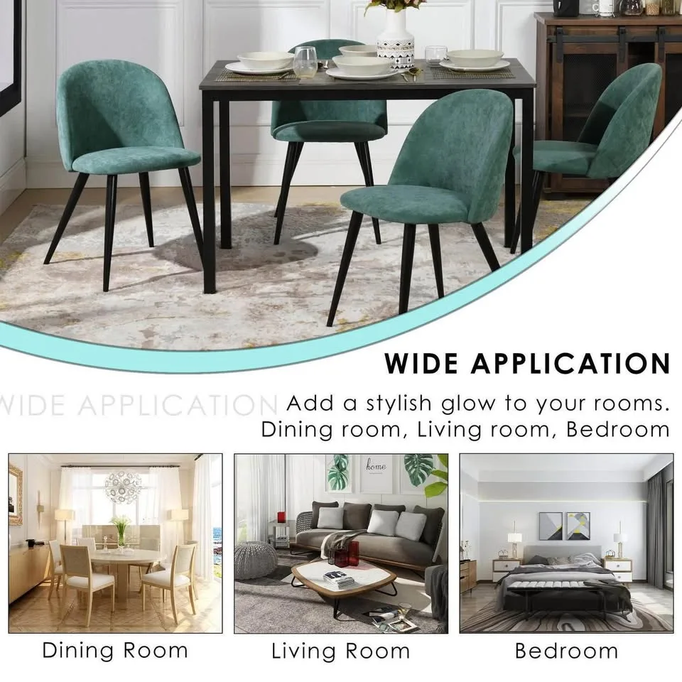 Set of 2 Dining Chairs Mid Round Back Upholstered #1030 image indicator(4)