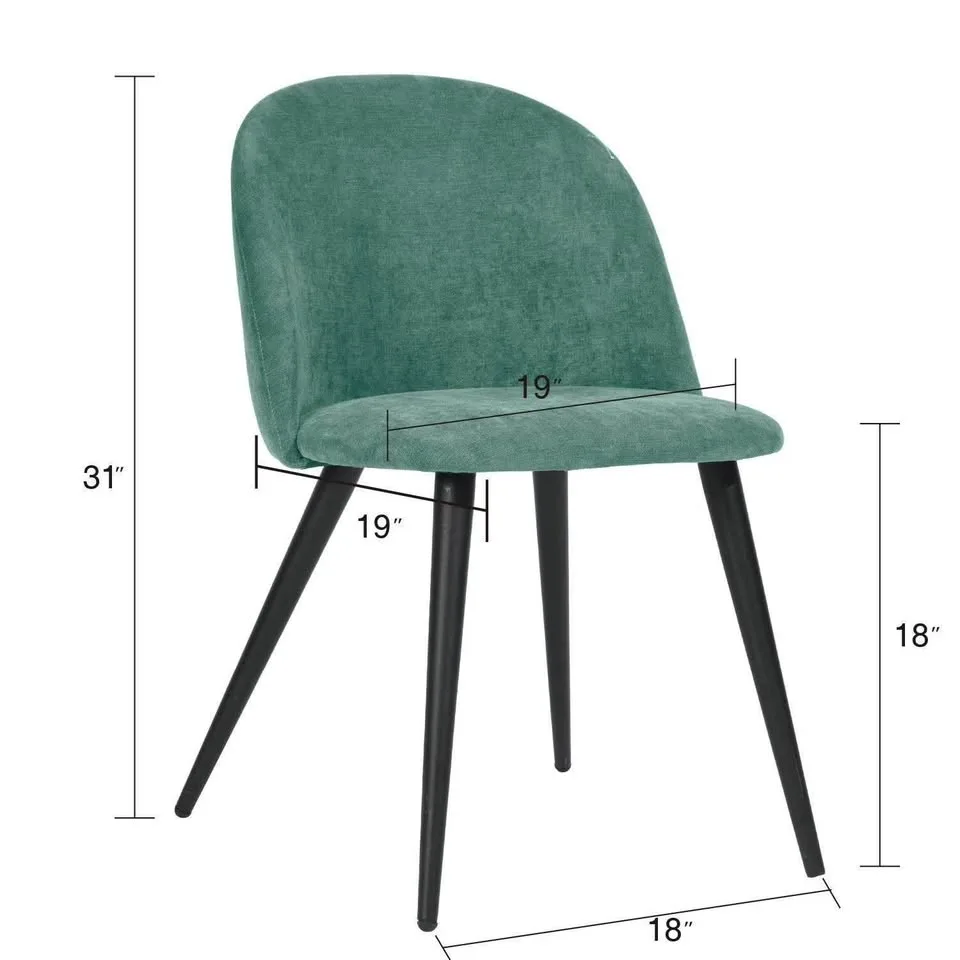 Set of 2 Dining Chairs Mid Round Back Upholstered #1030 image indicator(5)