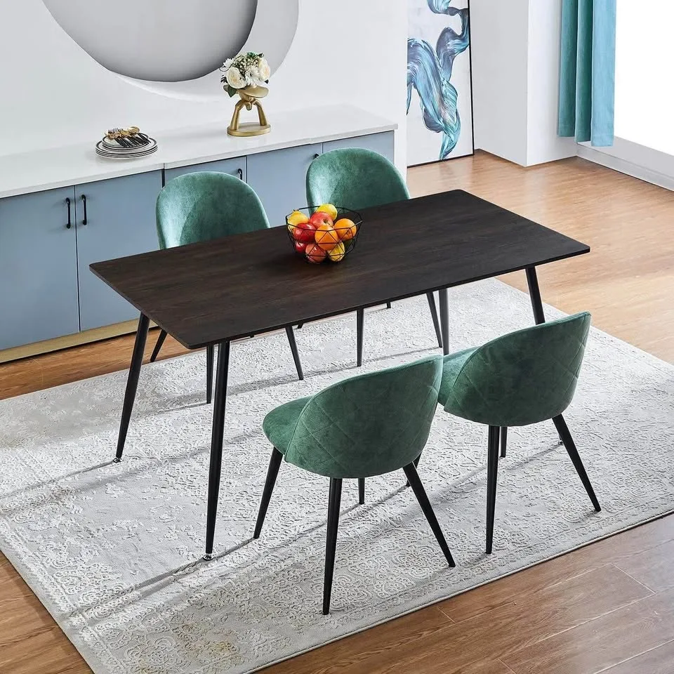 Set of 2 Dining Chairs Mid Round Back Upholstered #1030 image indicator(6)